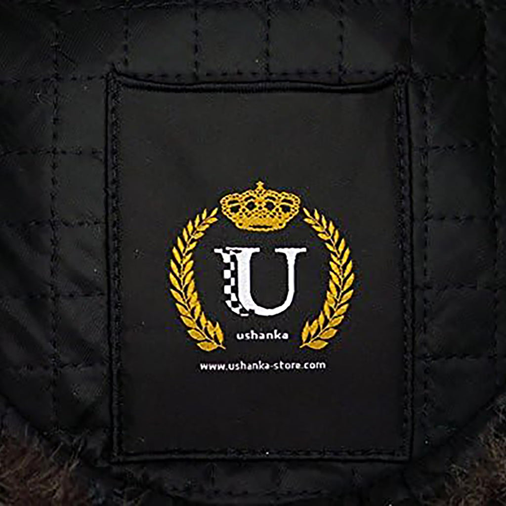 Gray Fur Winter Ushanka Hat with RED STAR Emblem (X-LARGE)