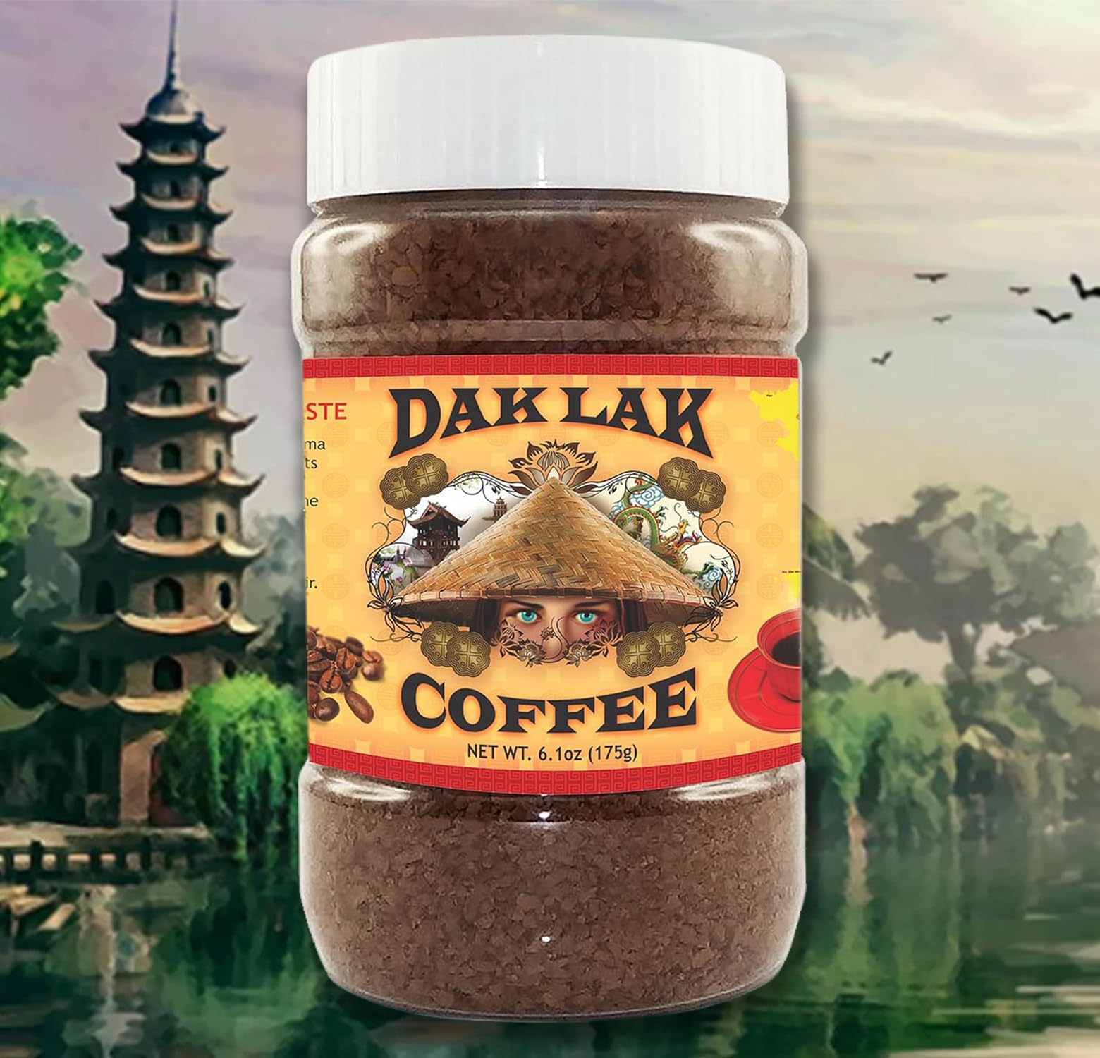 100% Dak Lak Vietnamese Coffee Instant Freeze Dried 6.1 oz/175g Jar