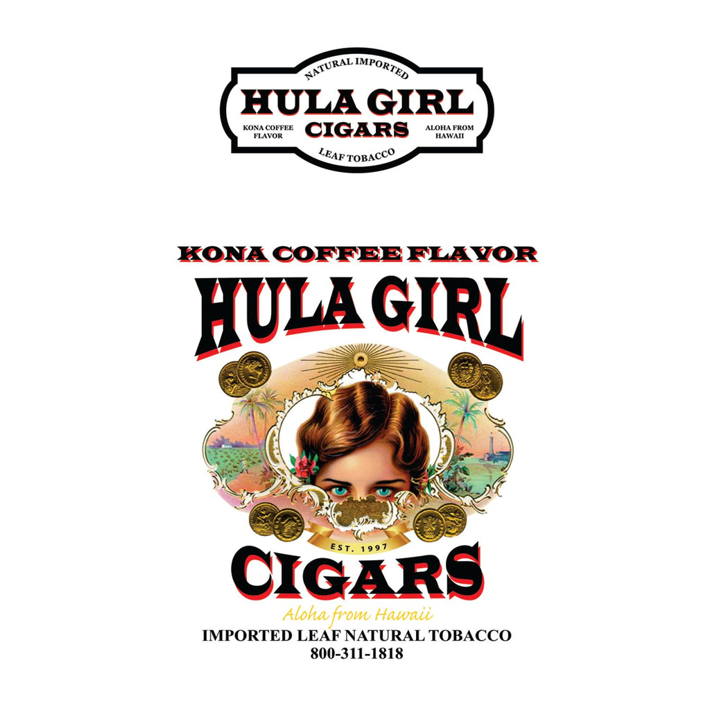 Hula Girl Cigar Logo Men's 100% Cotton Crew Neck T-Shirt Pre Shrunk Silk Screened
