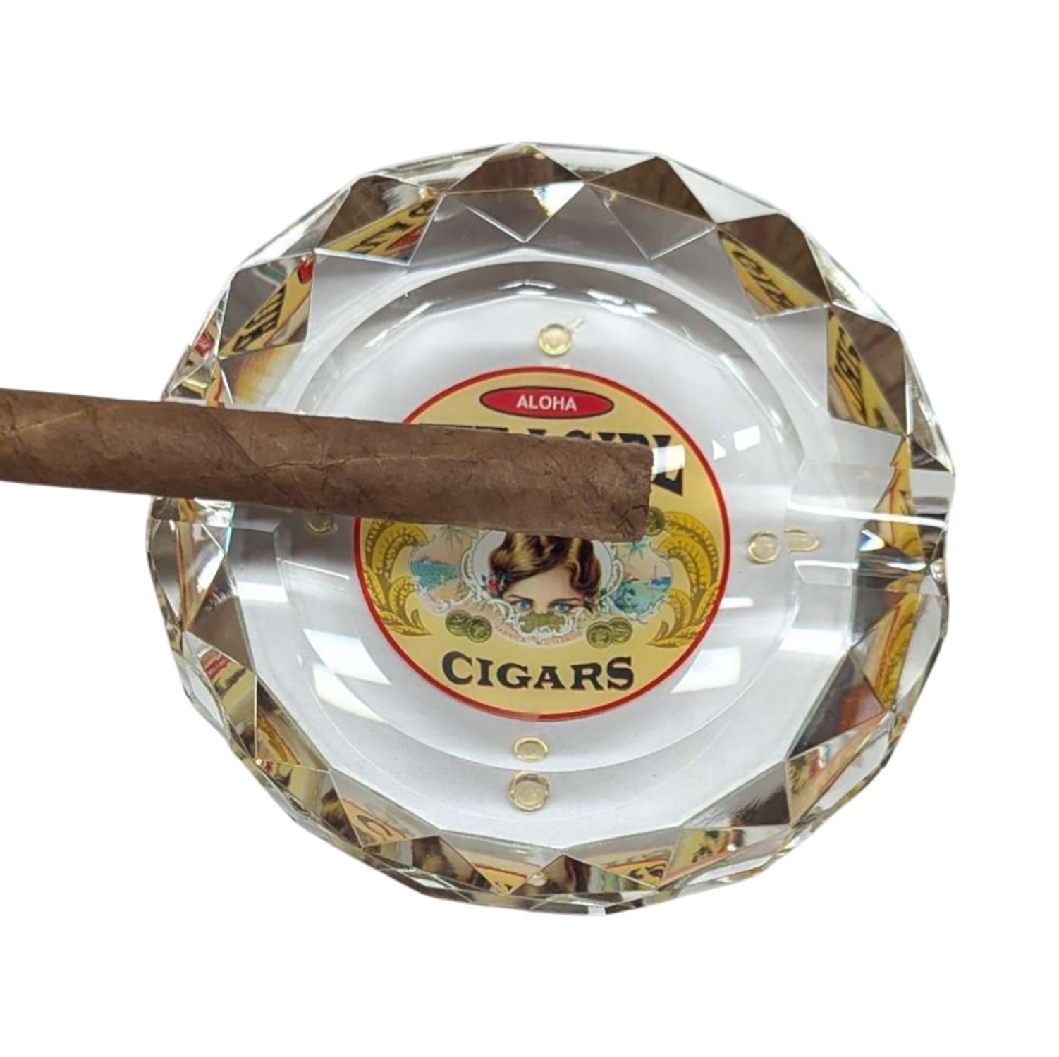Hula Girl Crystal Ashtray