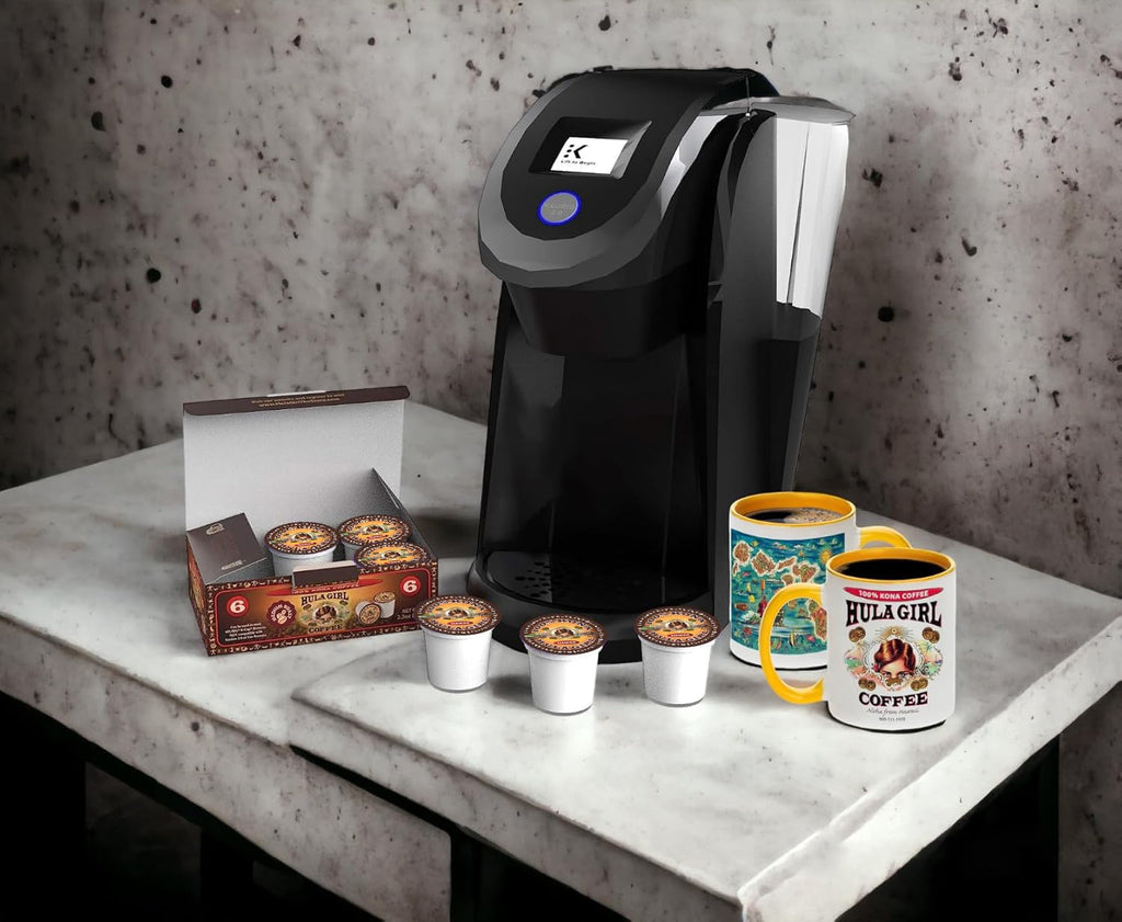 Hula Girl 100% Kona Coffee Single Serve for Keurig K-Cup Brewers, Medium Roast, Works in the New K2