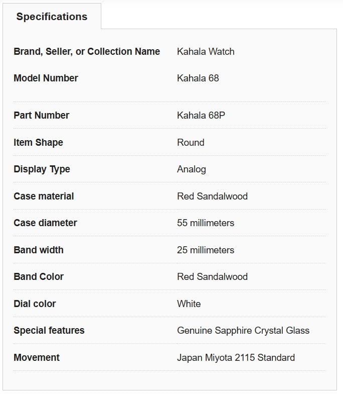 Hula Girl Handmade Hawaiian Wooden Watch (Kahala 68)