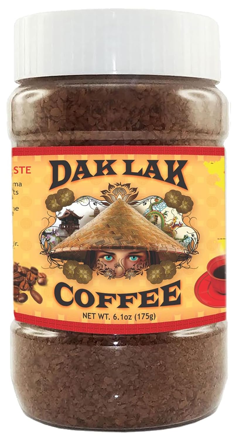 100% Dak Lak Vietnamese Coffee Instant Freeze Dried 6.1 oz/175g Jar