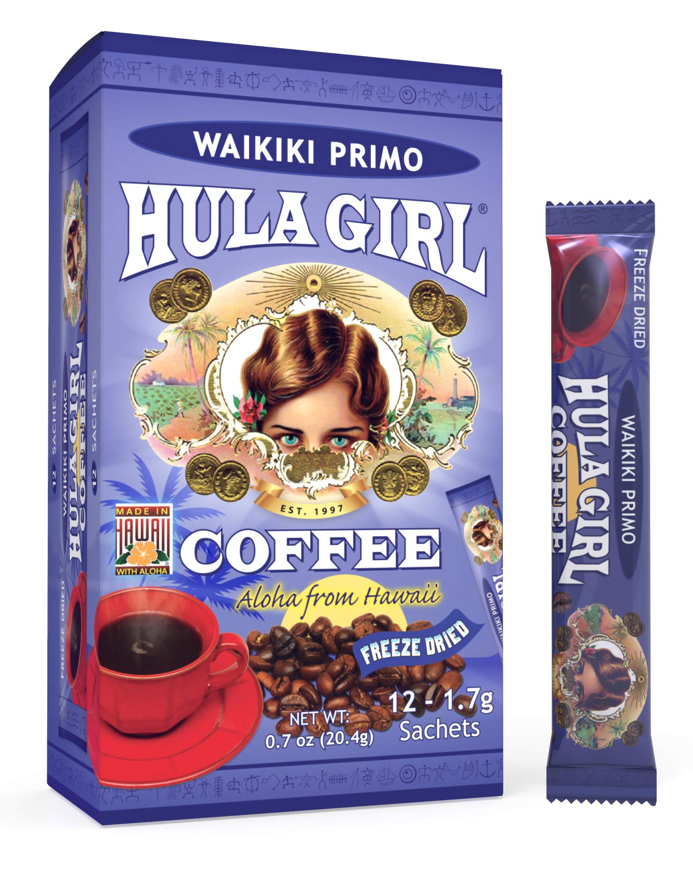 Hula Girl Freeze Dried Instant Coffee Sachet