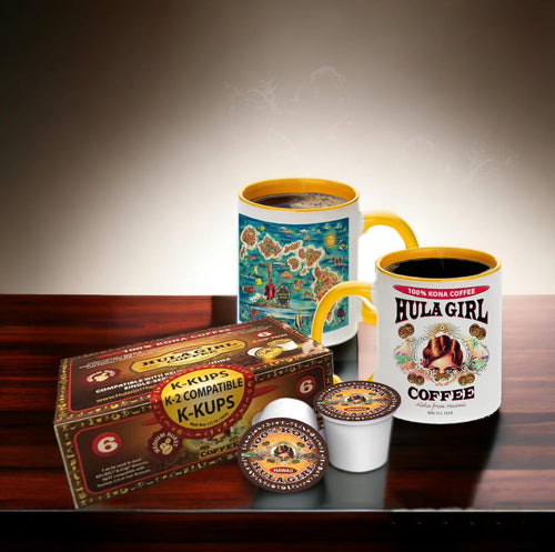 Hula Girl 100% Kona Coffee Single Serve for Keurig K-Cup Brewers, Medium Roast, Works in the New K2