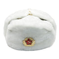 Fur Winter Adjustable Ushanka Russian Hat with Secret Pocket and RED Star Emblem (Removable)