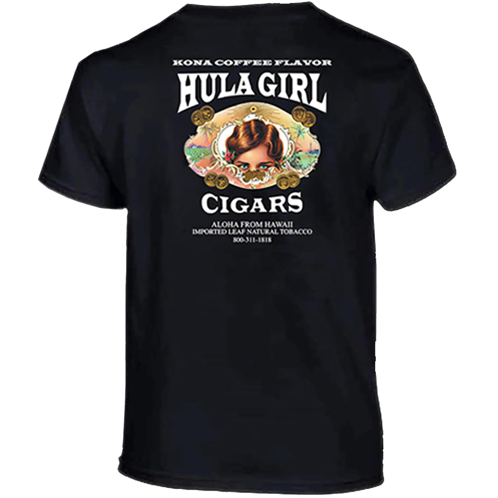 Hula Girl Cigar Logo Men's 100% Cotton Crew Neck T-Shirt Pre Shrunk Silk Screened