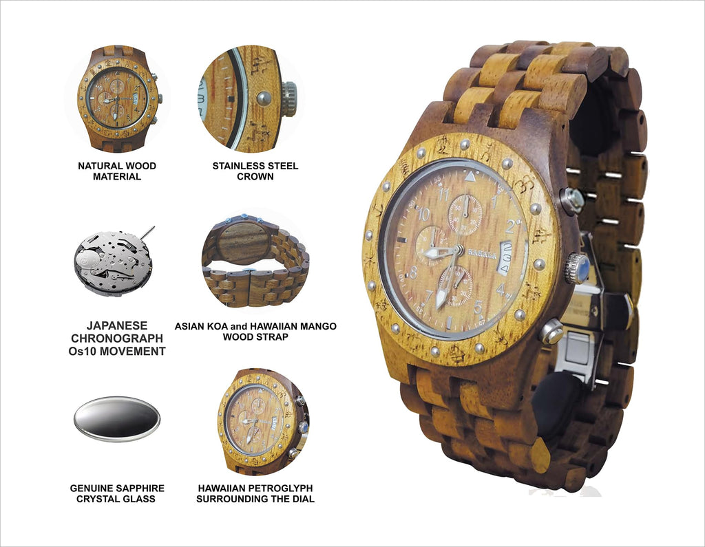 Hula Girl Handmade Hawaiian Wooden Watch (Kahala 11B)