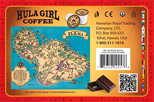 Hula Girl Hula Girl K2 Compatible 10% Kona Coffee Chocolate Single Servings,