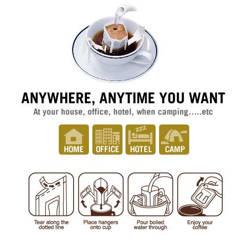 Hula Girl 100% Kona Drip Coffee Single Serve Pour Over (Box of 5)