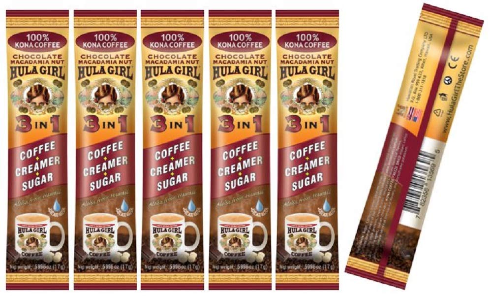 Hula Girl 100% Kona Coffee 3 in 1 Sachets