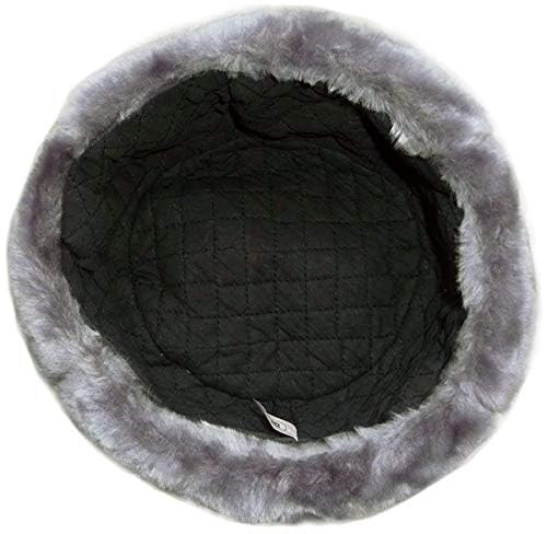 Winter Fur Ushanka Russian Hat with Secret Pocket and RED Star Emblem (Removable) (Medium, Silver Gray)