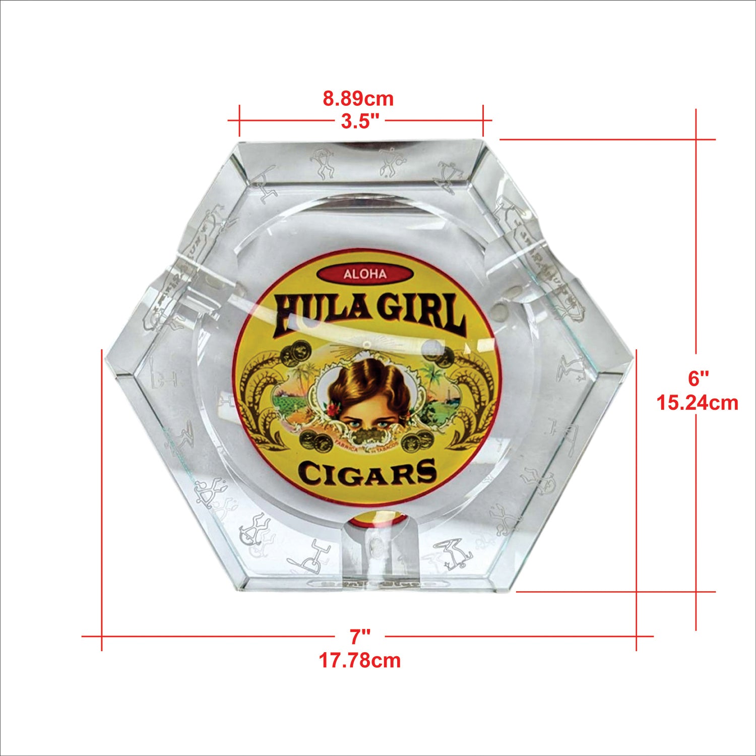 Hula Girl Crystal Ashtray