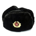 Fur Russian Hat Ushanka with Removable RED Star Emblem