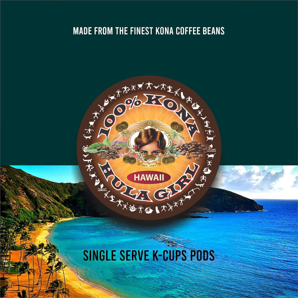 Hula Girl 100% Kona Coffee Single Servings for Keurig Brewers
