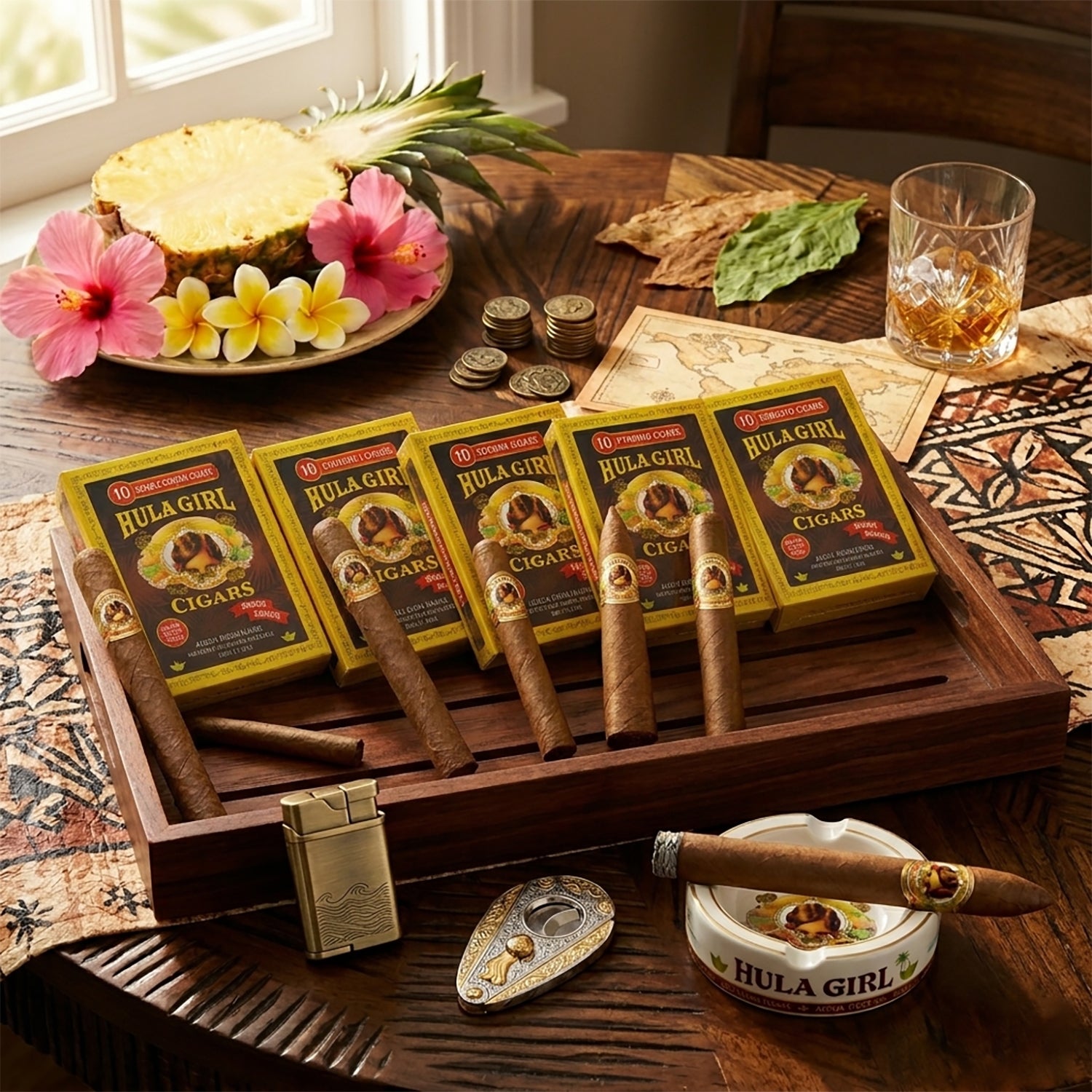 Hula Girl Box of 10 Premium Cigars