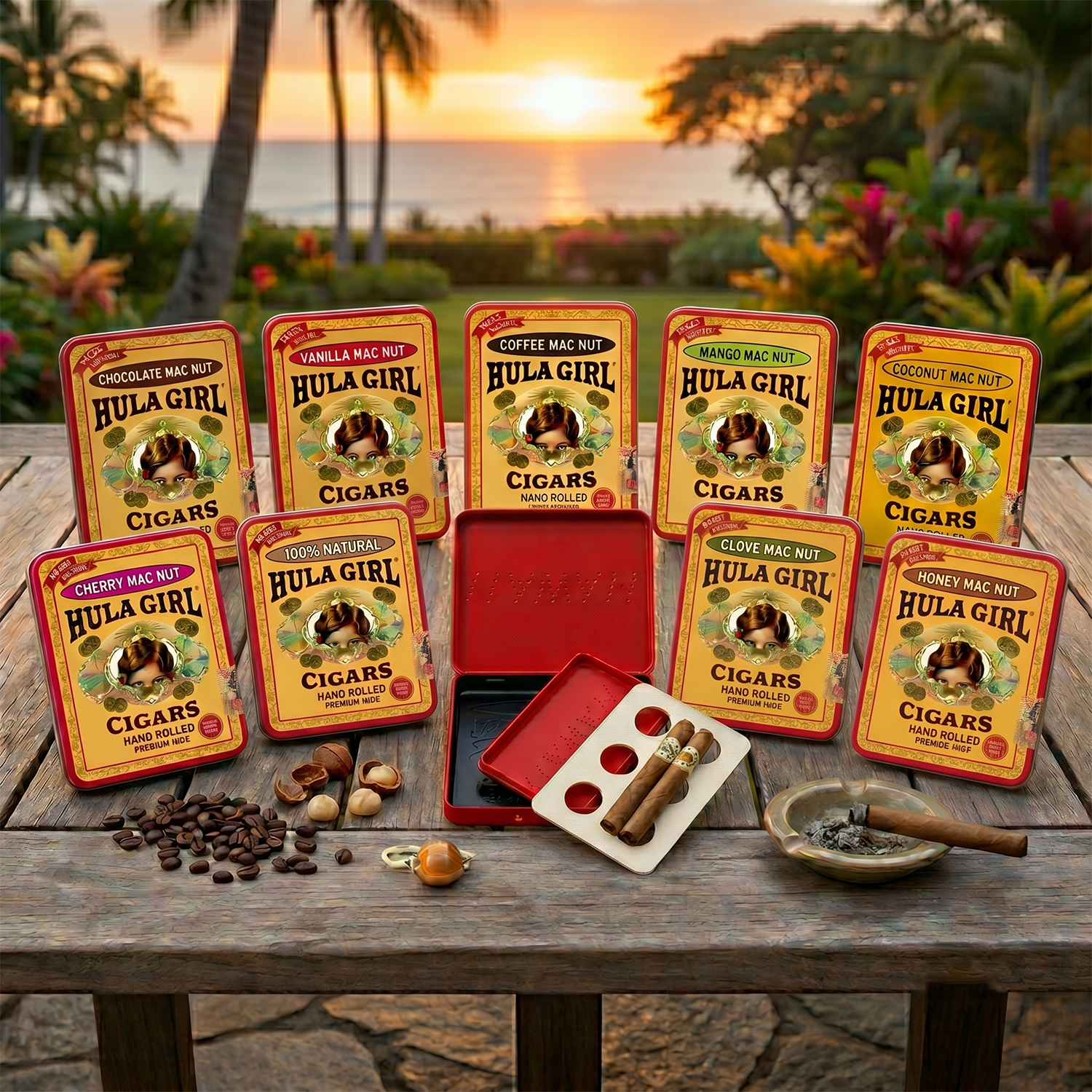 Hula Girl Minil Cigar 8 Flavor Tin