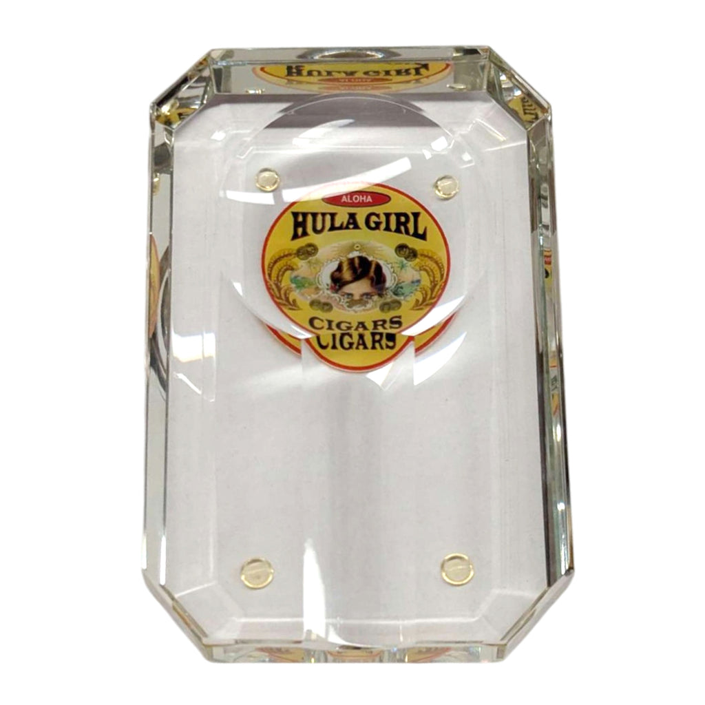 Hula Girl One Big Cigar Rectangle Crystal Ashtray