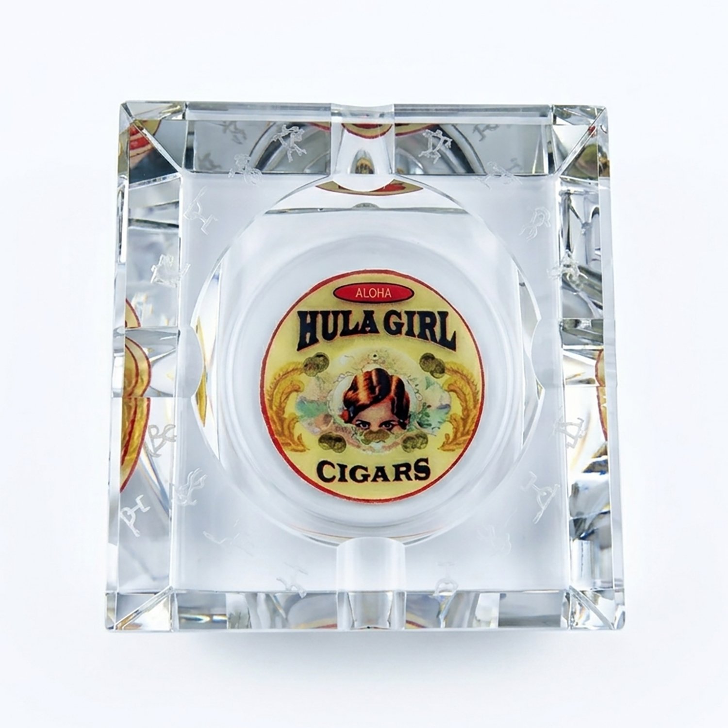 Hula Girl Crystal Ashtray