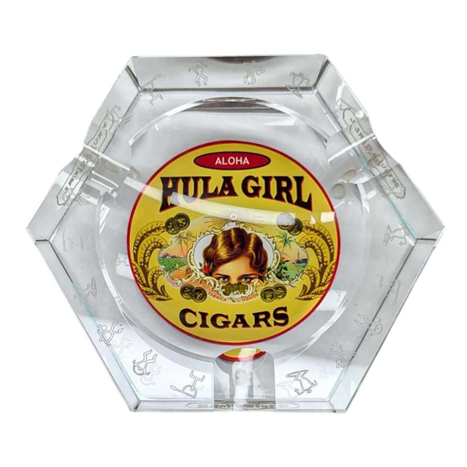 Hula Girl Crystal Ashtray