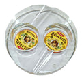 Hula Girl Two Cigar Crystal Ashtray w/Petroglyph