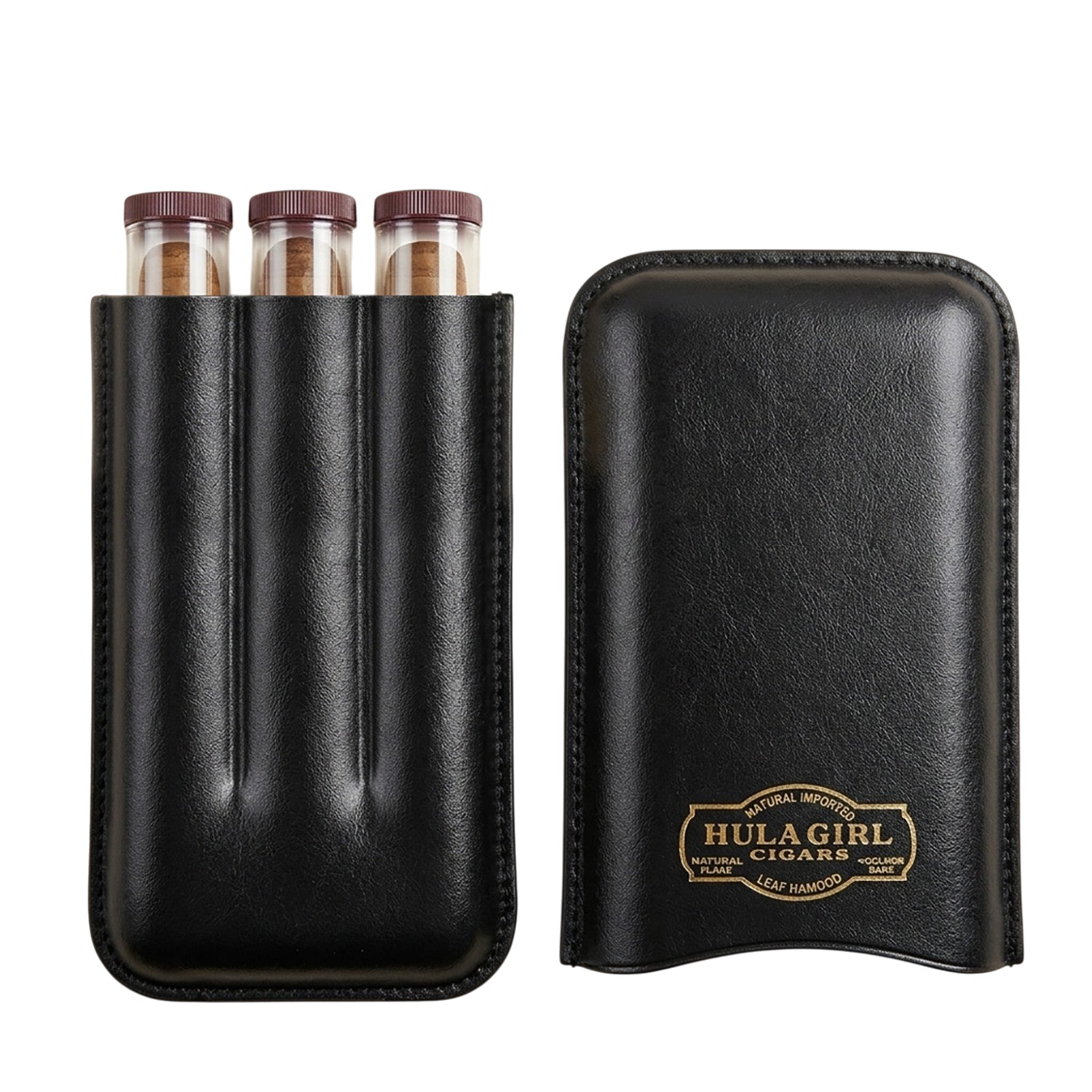 Leather Cigar Case - Holds 3 Cigars