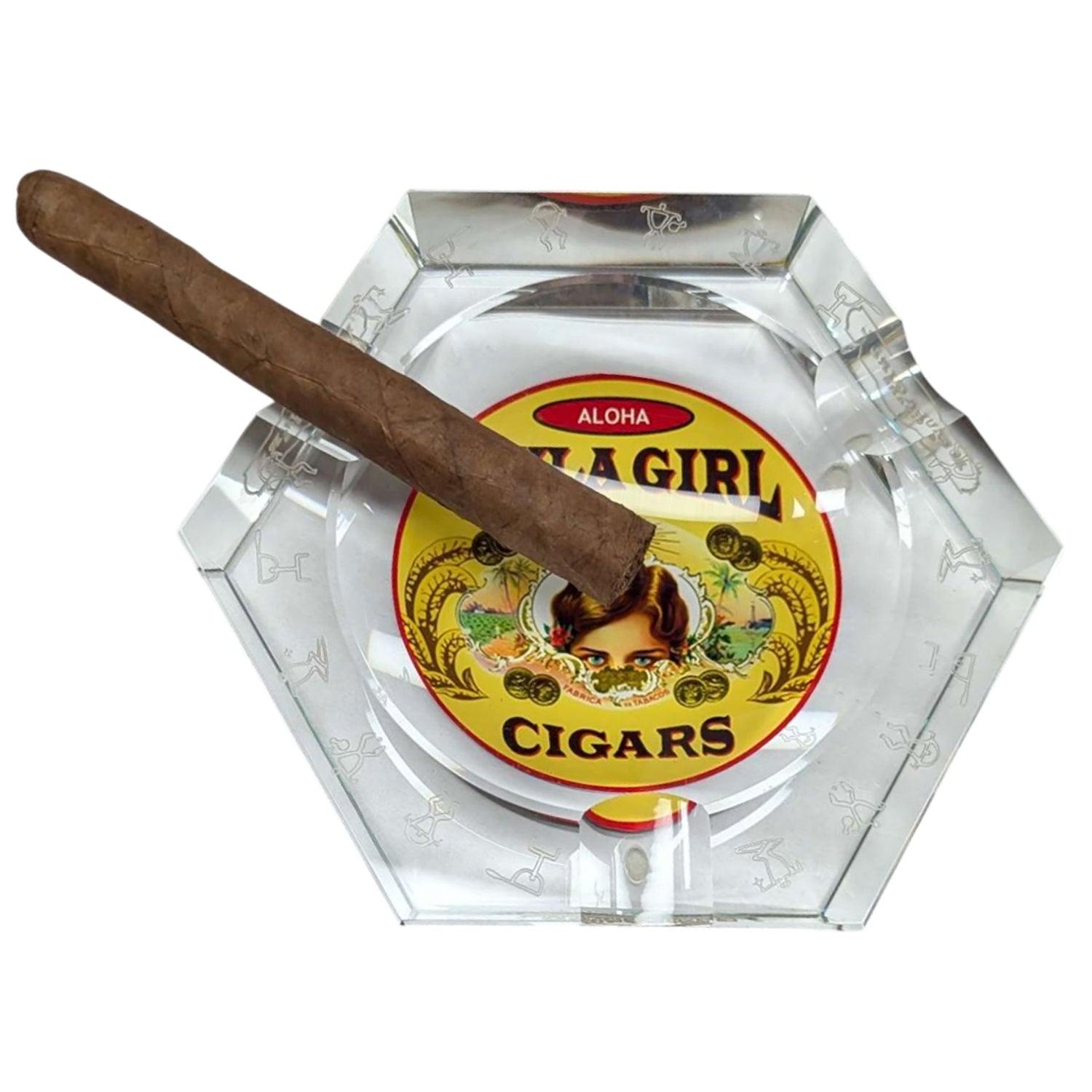 Hula Girl Crystal Ashtray