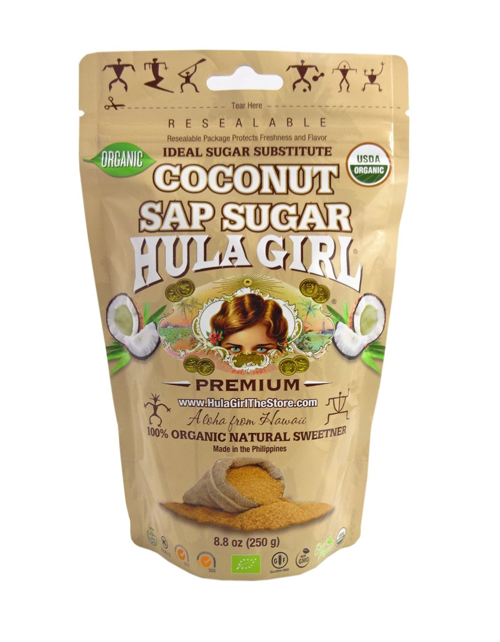 Hula Girl Organic Coconut Sap Sugar 250grams