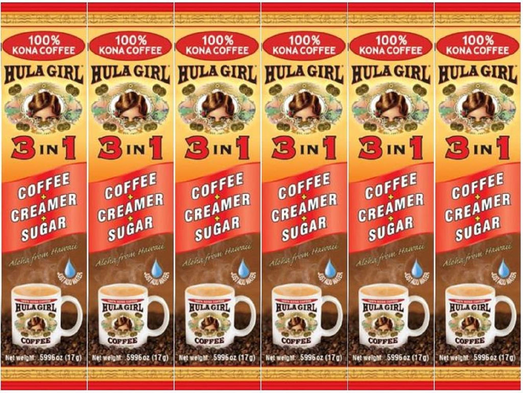 Hula Girl 100% Kona Coffee 3 in 1 Sachets