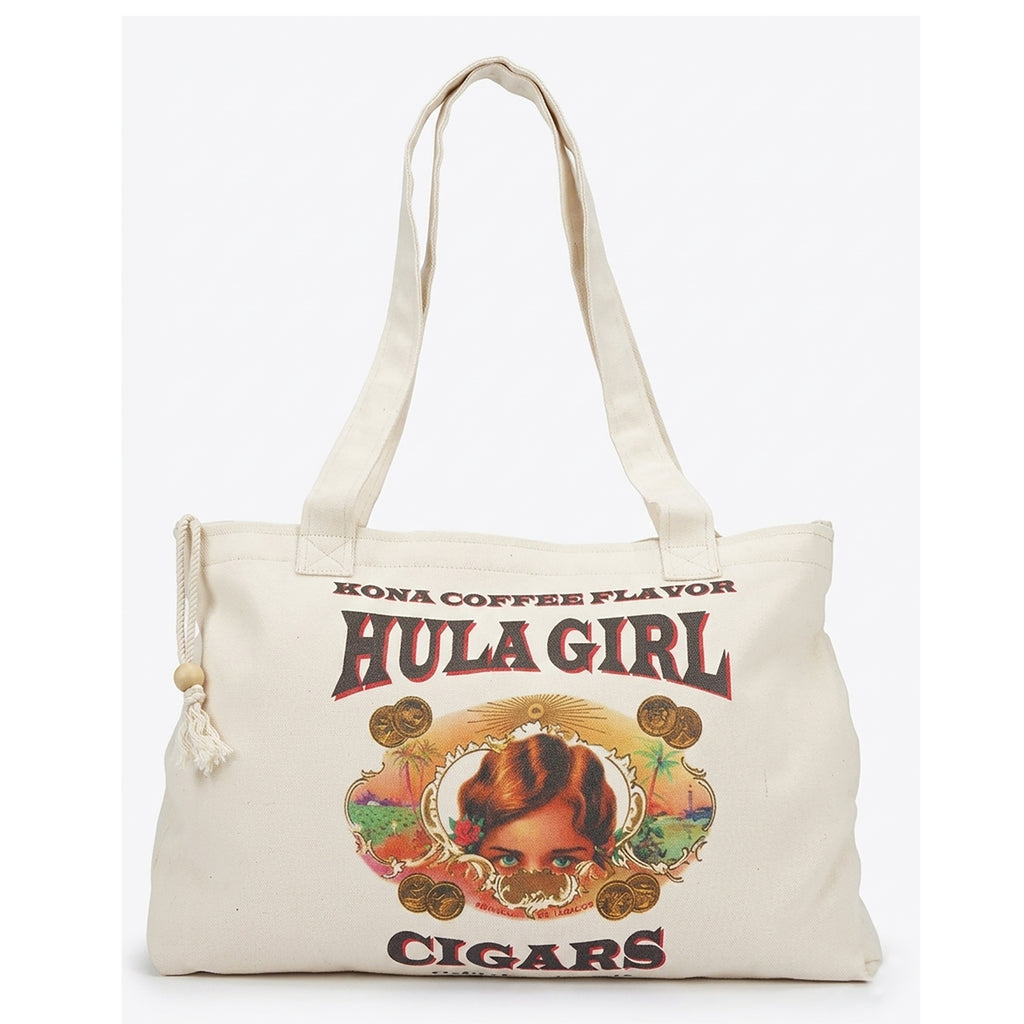 Hula Girl Cigar Logo Cotton Beach Bag