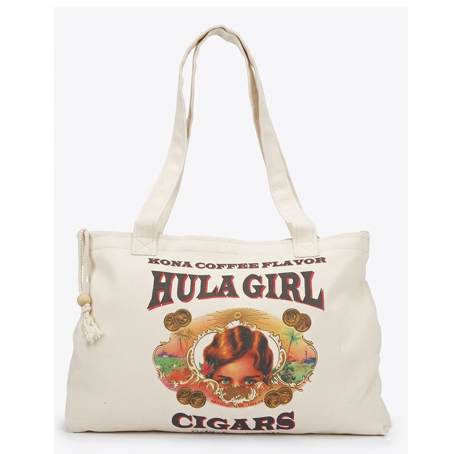 Hula Girl Cigar Logo Cotton Beach Bag