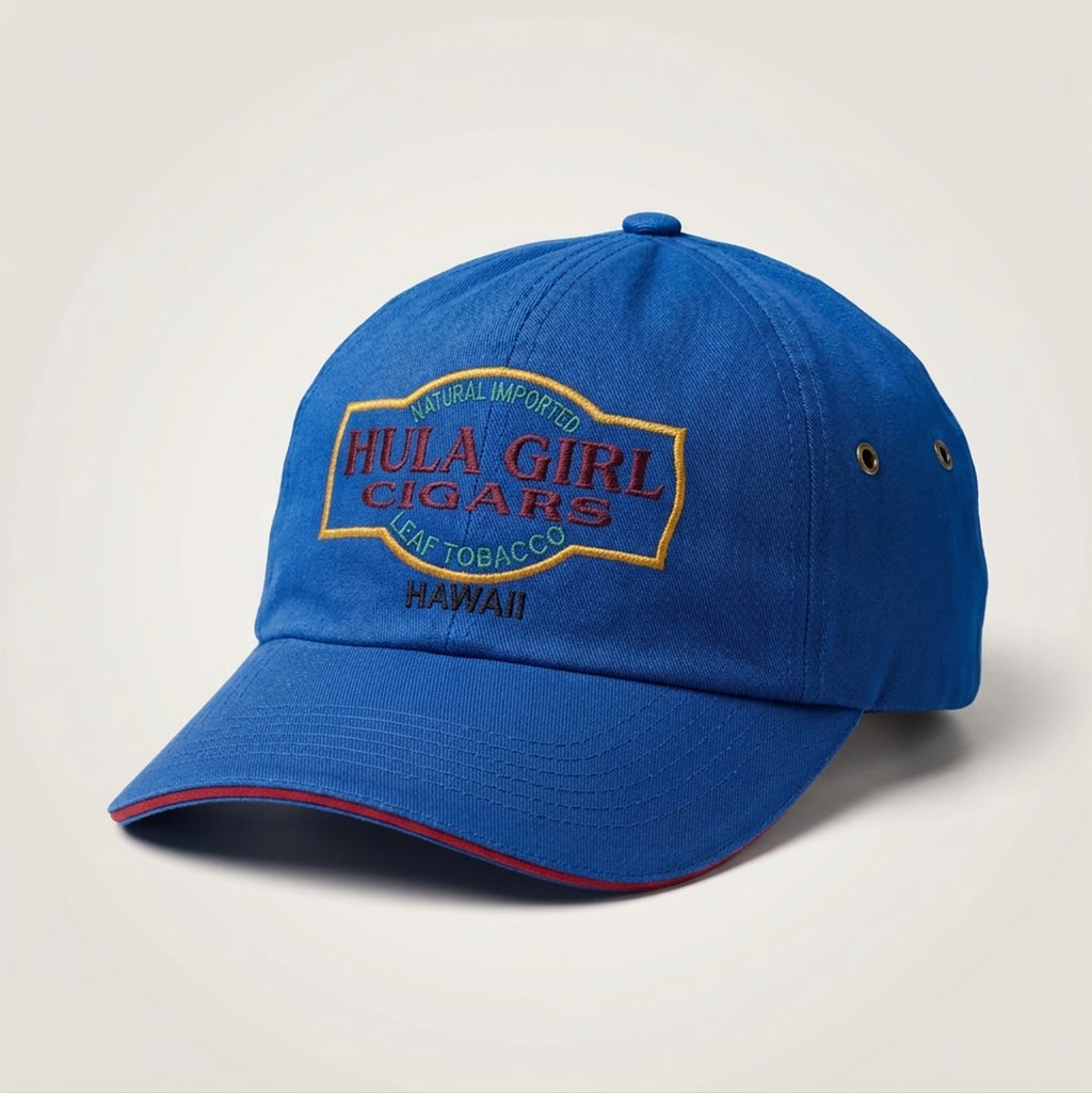 Hula Girl Cigar Logo Hat with Secret Pocket Closed Back Deluxe