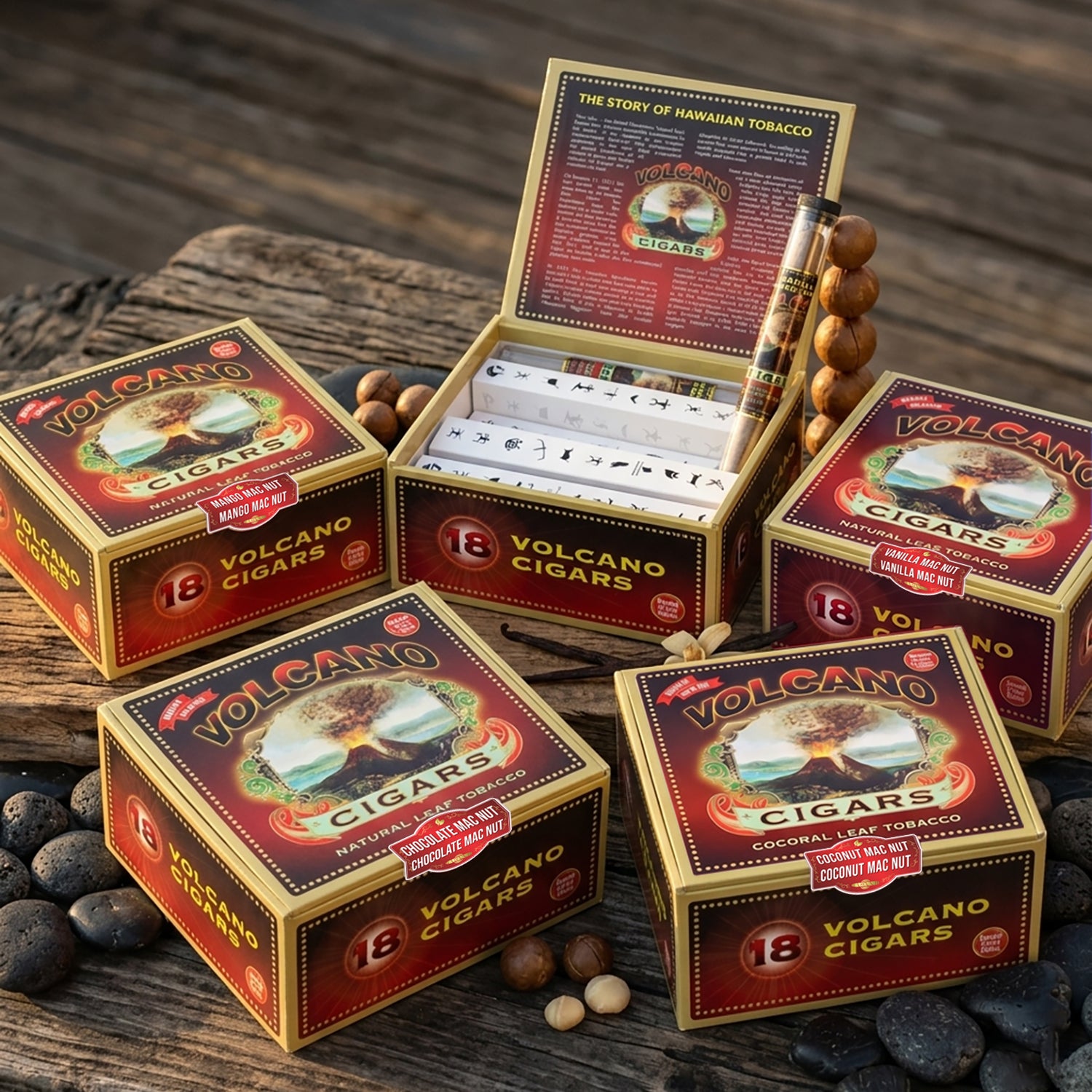 Volcano Macadamia Nut Flavored Cigars Box of 18