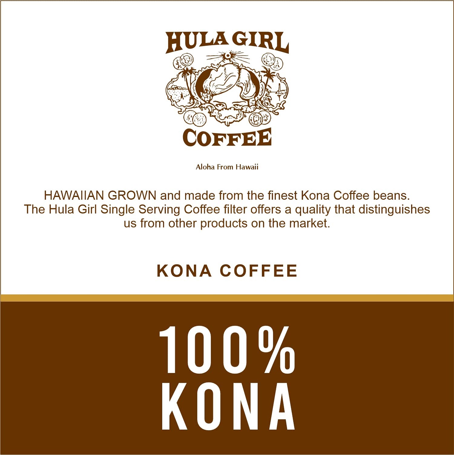 Hula Girl 100% Kona Coffee Single Servings for Keurig Brewers