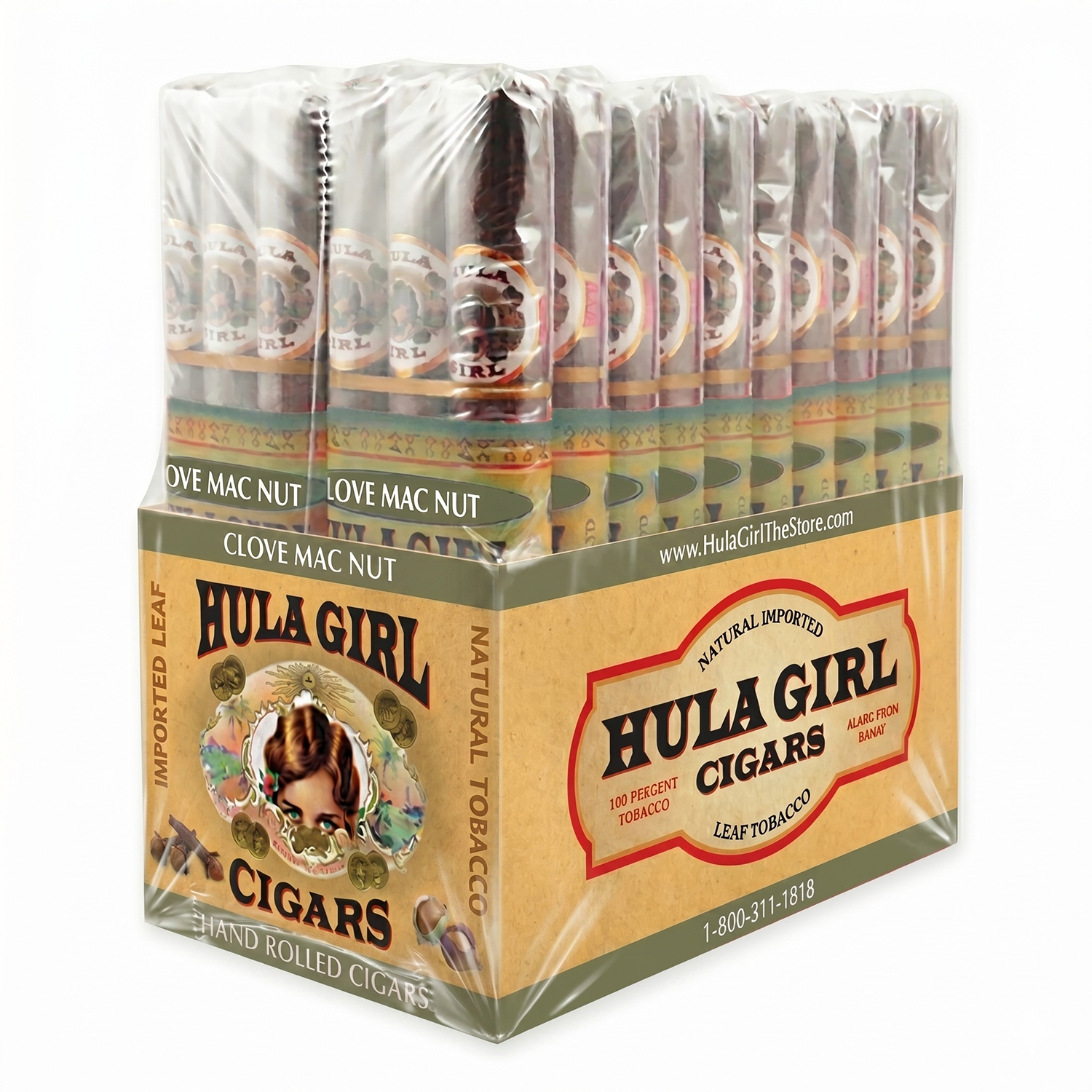 Hula Girl Flavored Small Cigars Box of 20 - 3 Pack