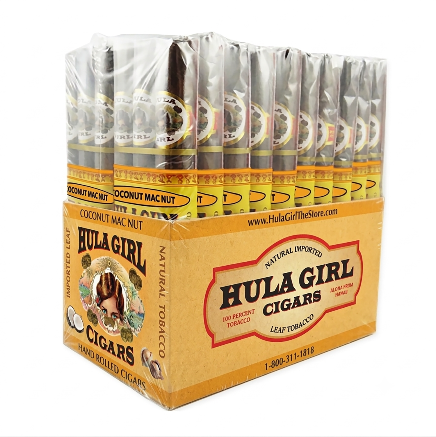 Hula Girl Flavored Small Cigars Box of 20 - 3 Pack