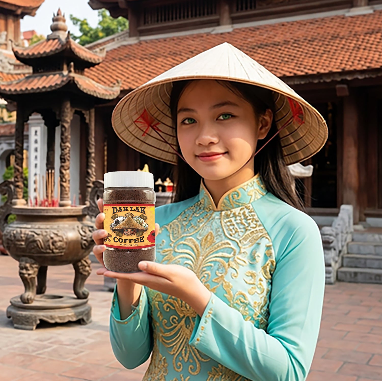 Dak Lak 100% Vietnamese Coffee Instant Freeze Dried 6.1 oz/175g Jar