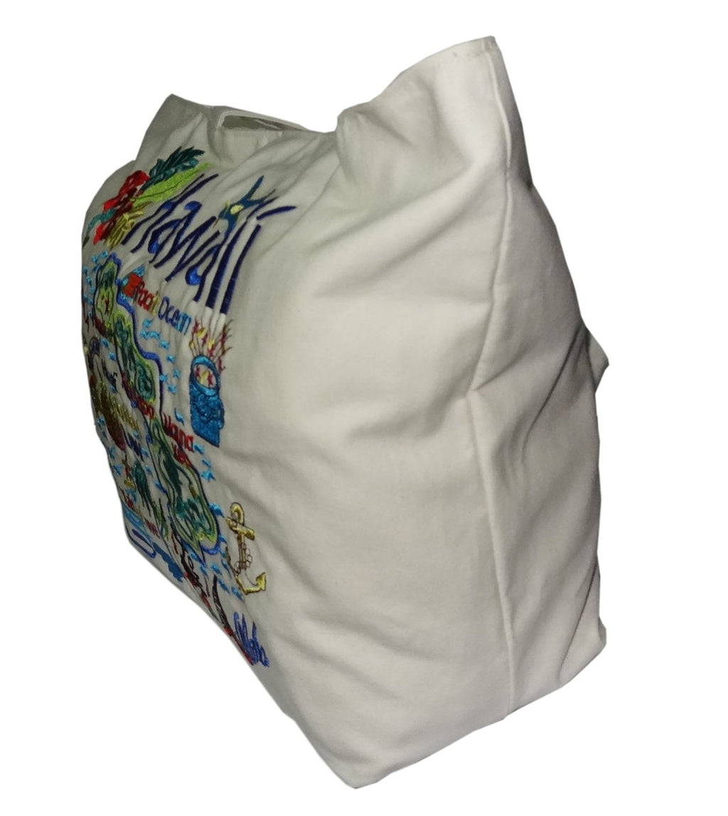 Hula Girl HAWAIIAN EMBROIDERED COTTON BEACH BAG