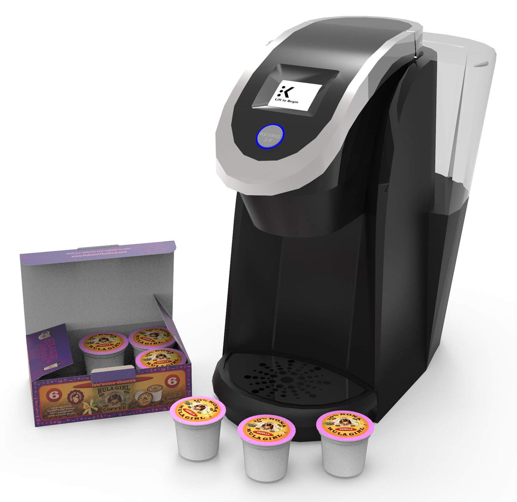 Hula Girl K2 Compatible 10% Kona Coffee Vanilla Single Servings