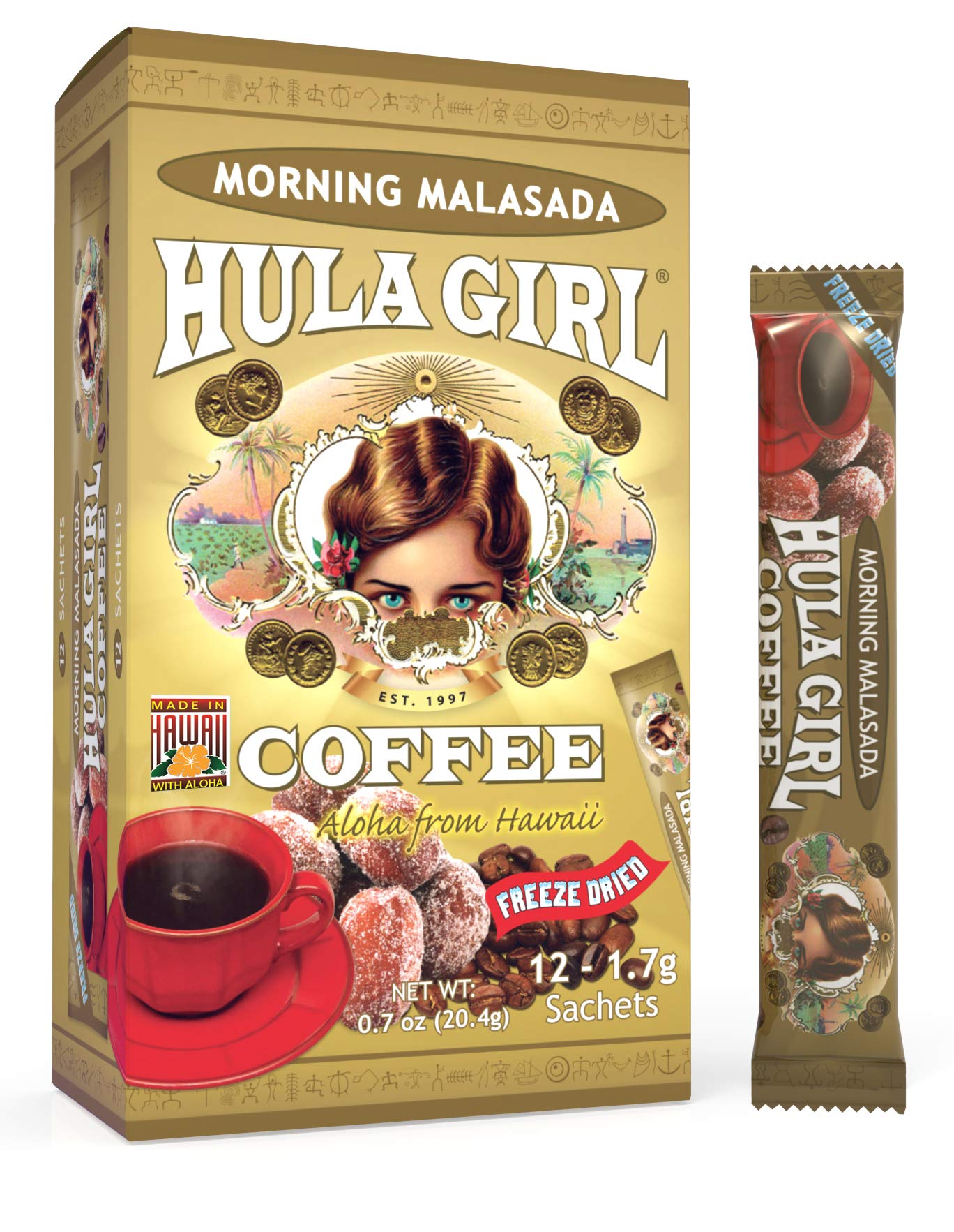 Hula Girl Freeze Dried Instant Coffee Sachet