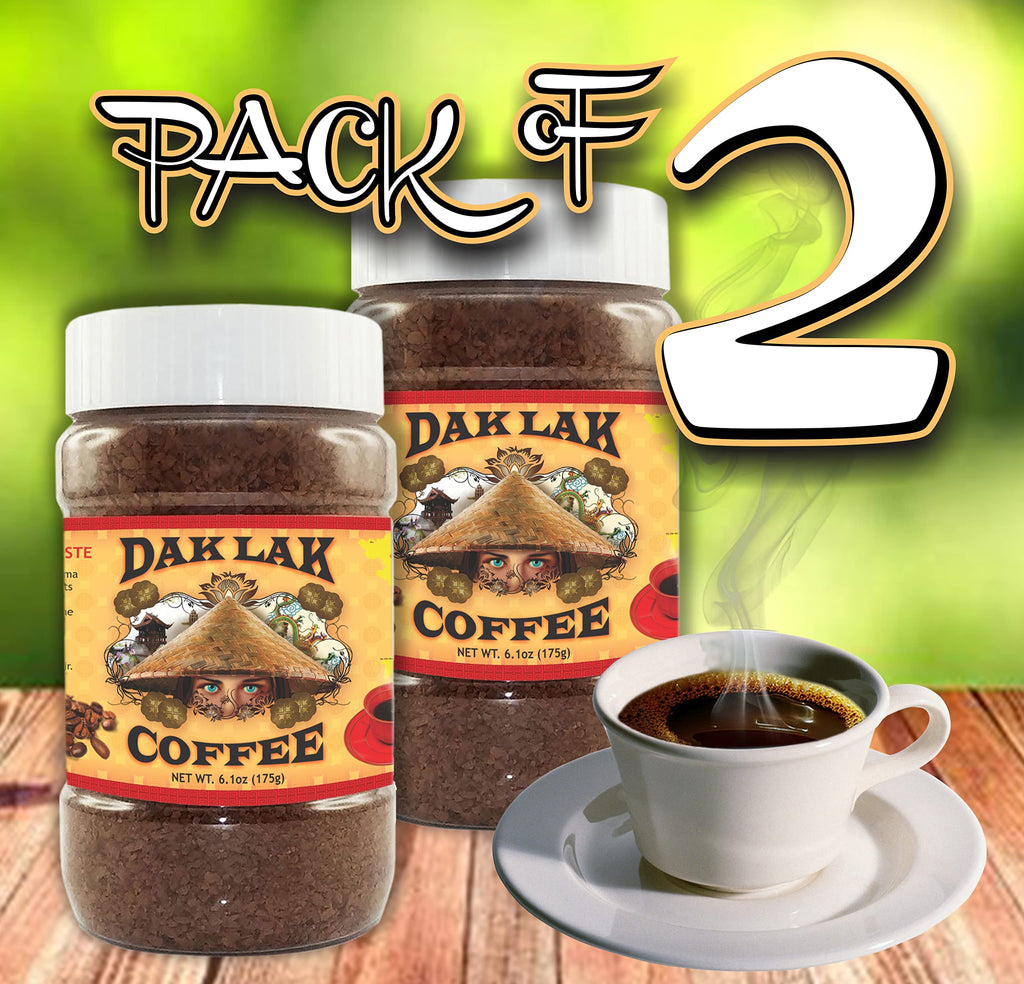 100% Dak Lak Vietnamese Coffee Instant Freeze Dried 6.1 oz/175g Jar