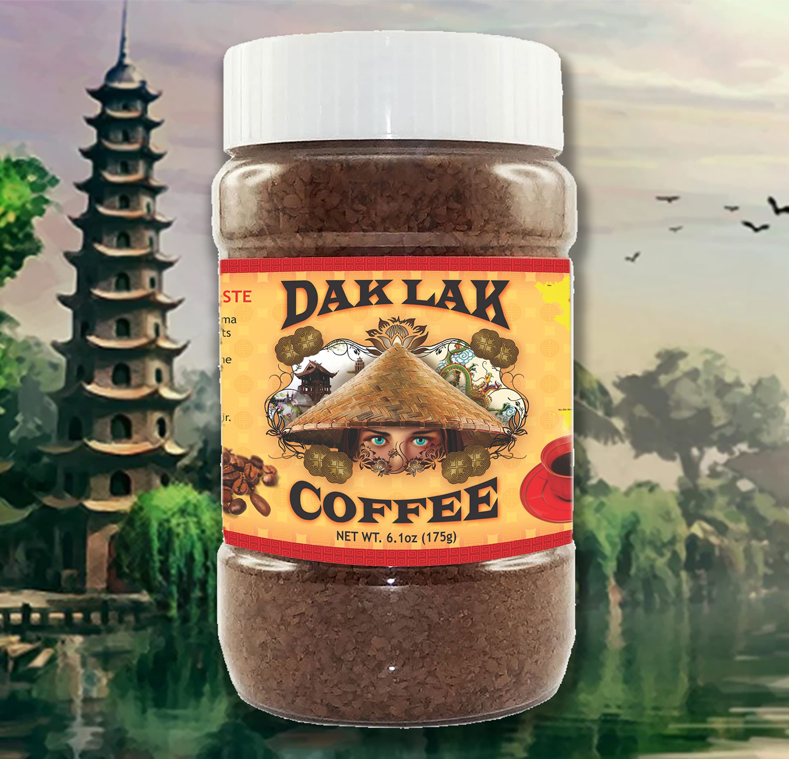 100% Dak Lak Vietnamese Coffee Instant Freeze Dried 6.1 oz/175g Jar