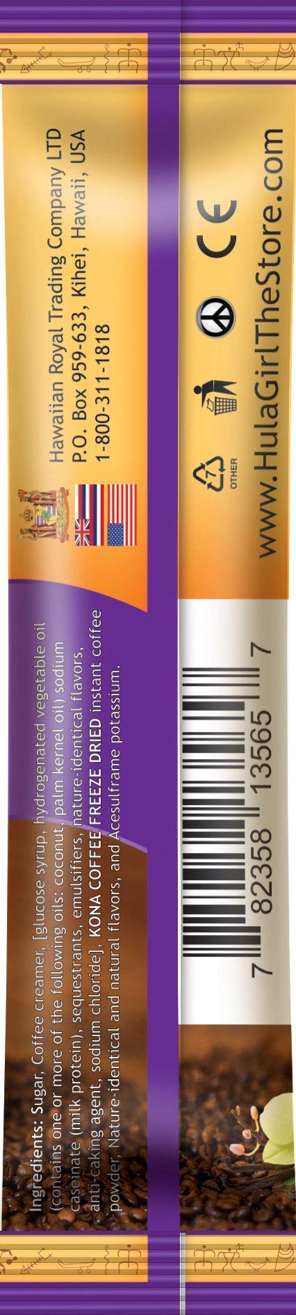 Hula Girl 100% Kona Coffee 3 in 1 Sachets