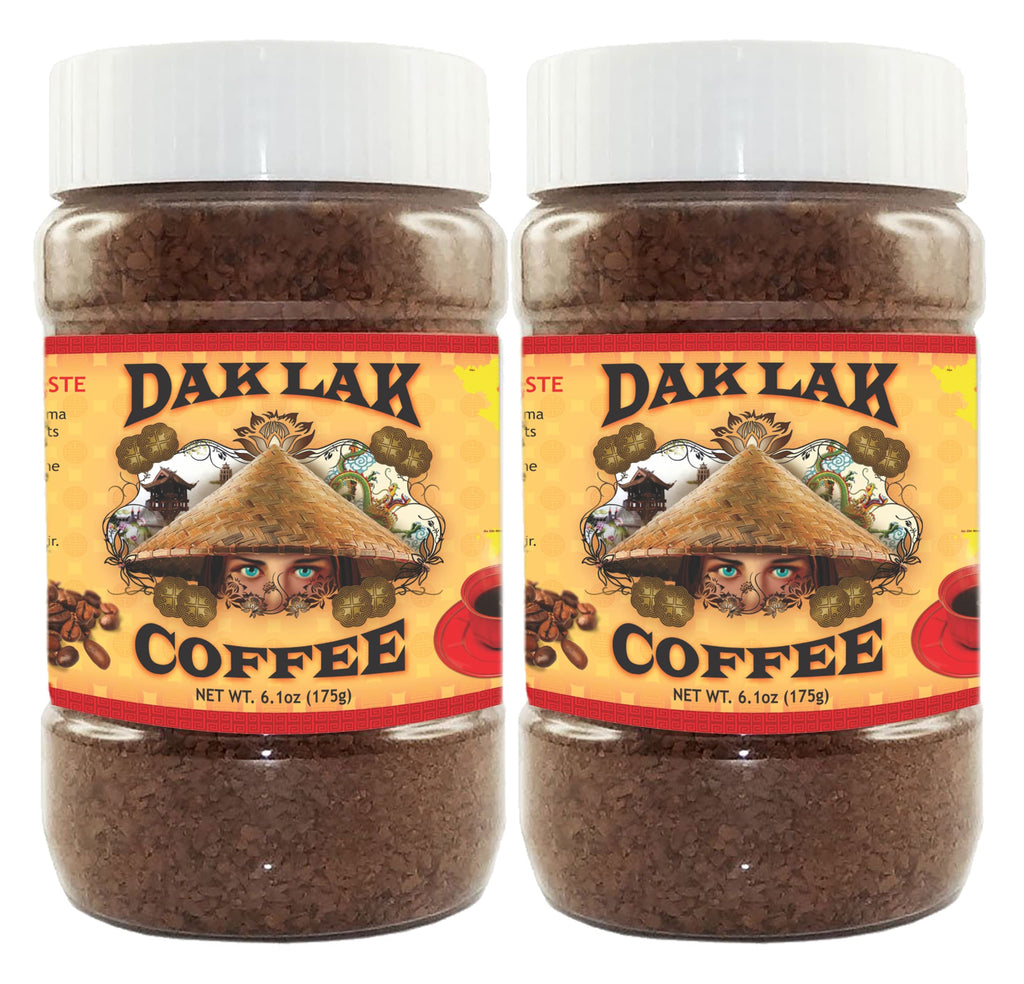 100% Dak Lak Vietnamese Coffee Instant Freeze Dried 6.1 oz/175g Jar