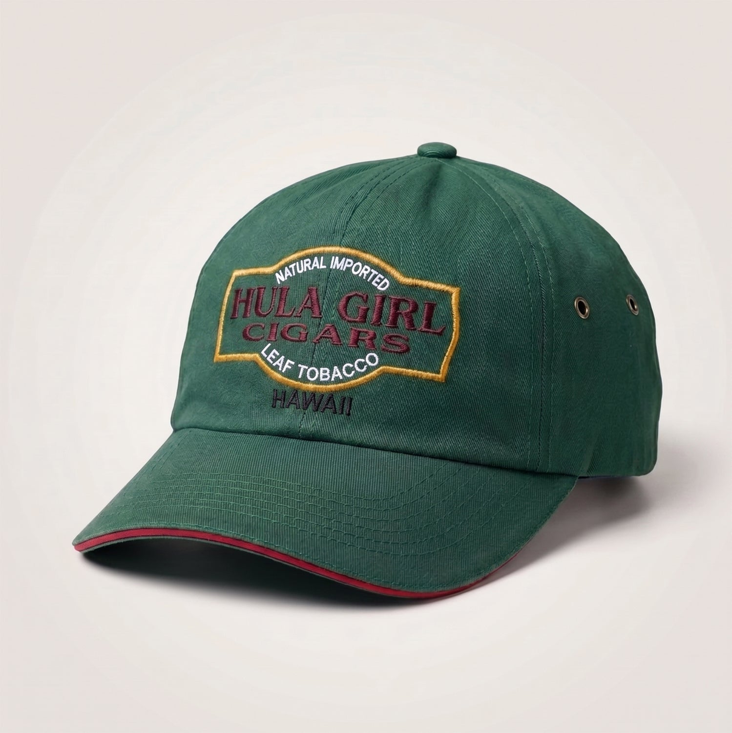 Hula Girl Cigar Logo Hat with Secret Pocket Closed Back Deluxe