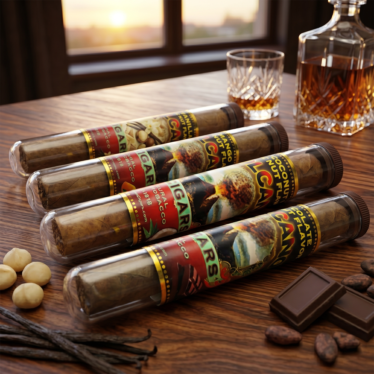 Tub of 15 Volcano Macadamia Nut Flavored Cigars