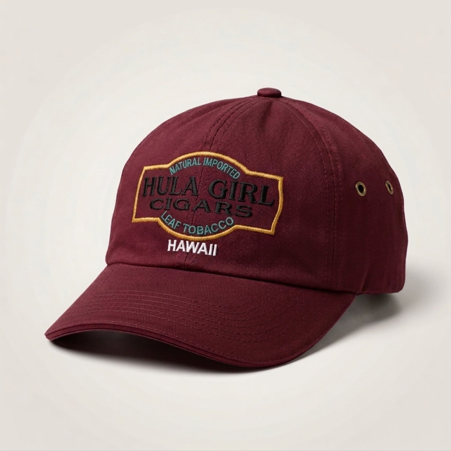 Hula Girl Cigar Logo Hat with Secret Pocket Closed Back Deluxe