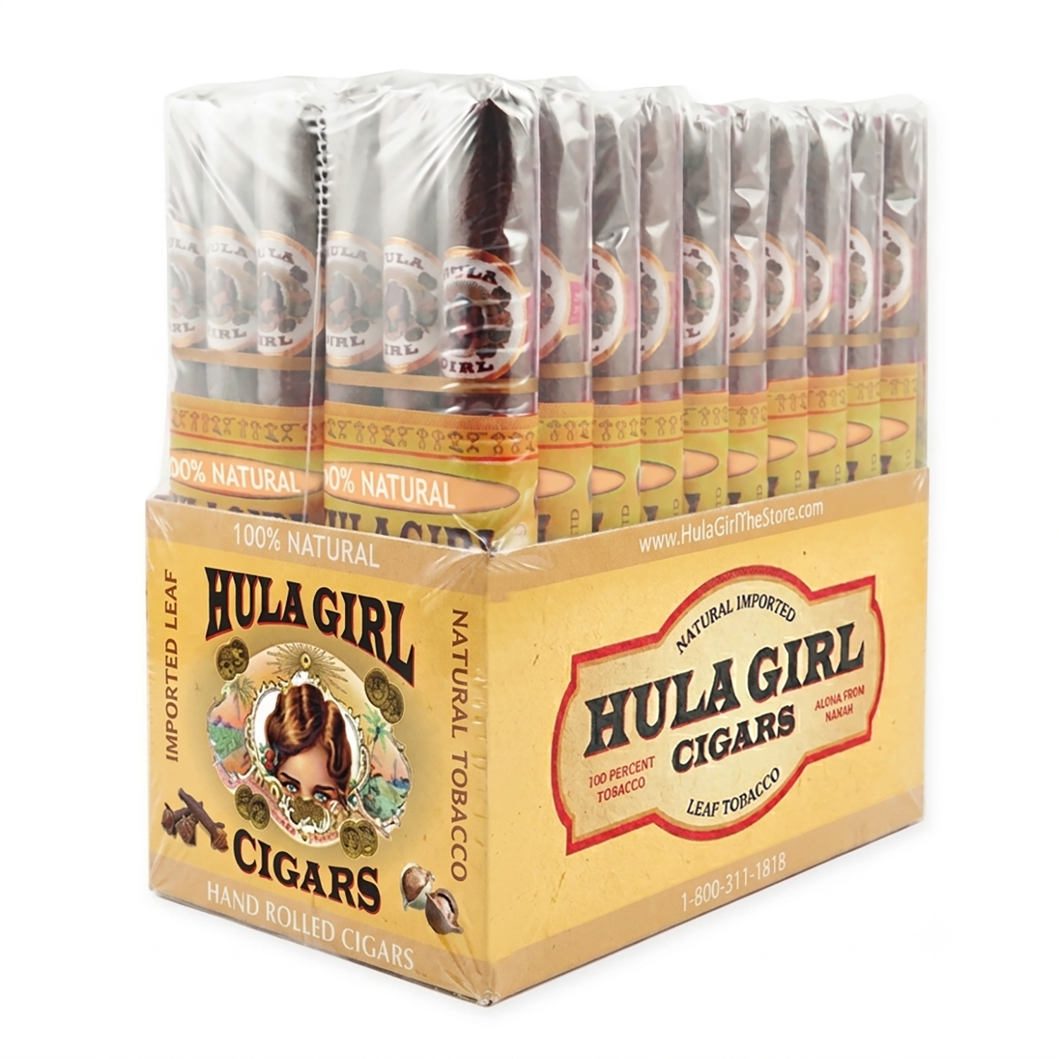 Hula Girl Flavored Small Cigars Box of 20 - 3 Pack