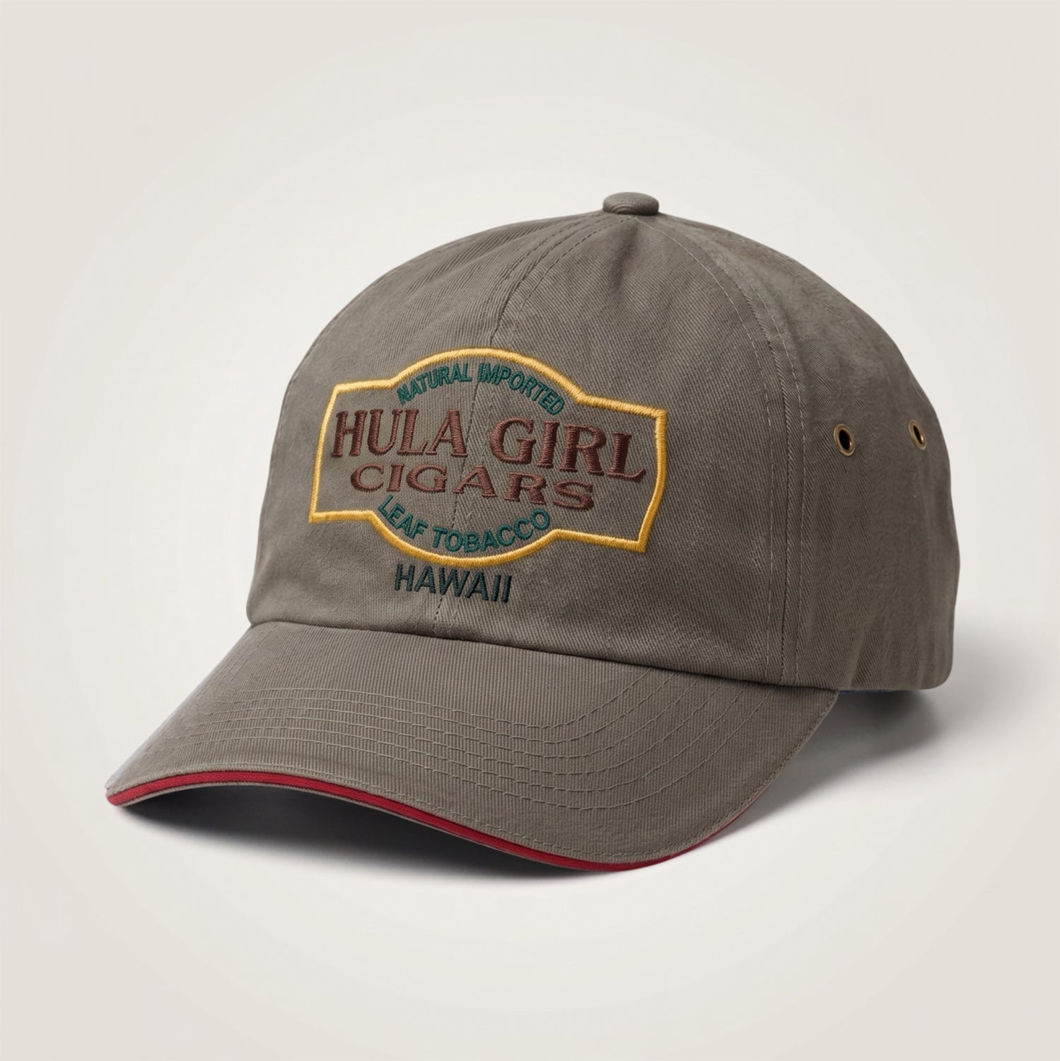 Hula Girl Cigar Logo Hat with Secret Pocket Closed Back Deluxe