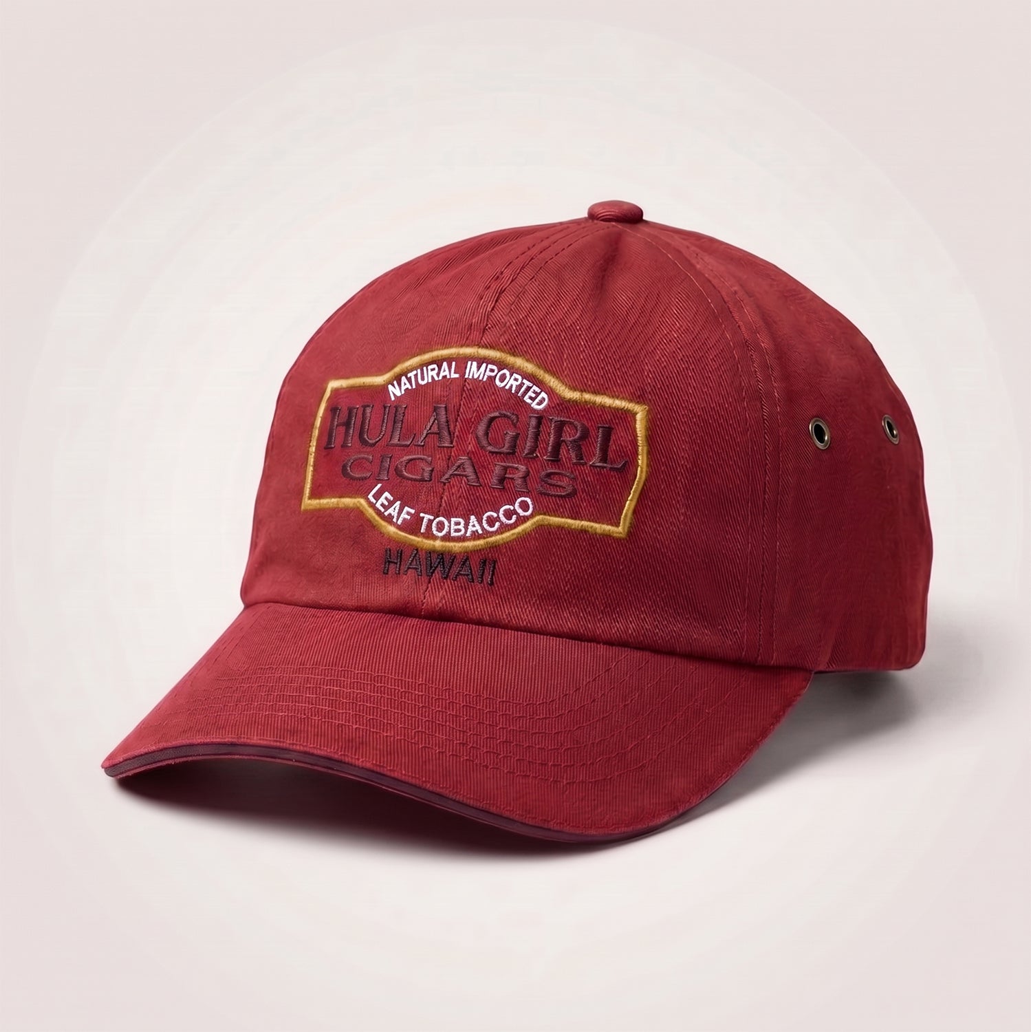 Hula Girl Cigar Logo Hat with Secret Pocket Closed Back Deluxe